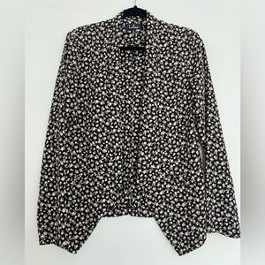 Lulus‎ Women’s Lightweight Floral Black Blazer Jacket Small Office Chic Goth